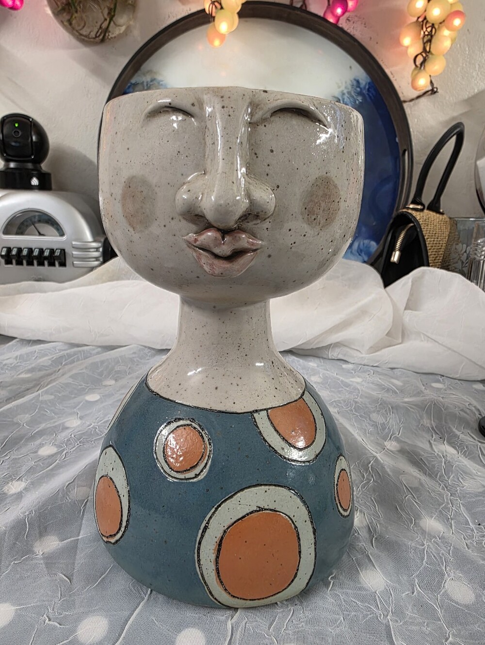 Flower Vase Art Portrait Vase Sculpture Flower Pot Balcony Garden Decoration